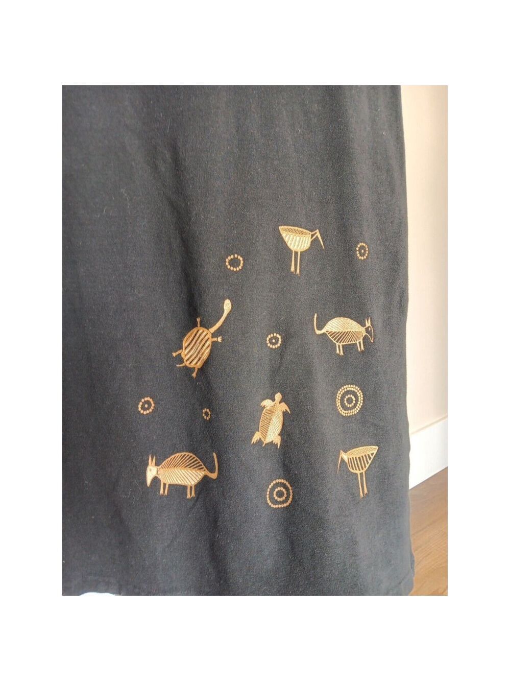 BFOFO Designs Dress Size S Black Short Sleeve Cotton Hieroglyphics Womens Canada - Picture 5 of 14